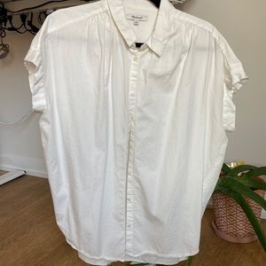 Madewell white short sleeve button down oversized